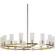Clarabelle LED Brass Chandelier Ceiling Light, Large